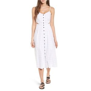 Windowpane Cutout Midi Dress